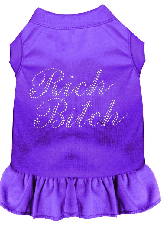 Rhinestone Rich Bitch Dress Purple XXXL